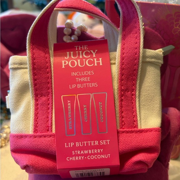 Juicy Pouch Handbags - The Juicy Pouch Lip Butter Set - Pink & Cream Mini Tote / Bag & Purse Charm